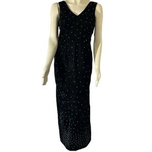 Elegant Black Dress with White Accents